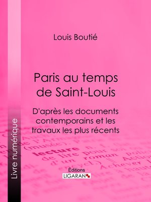 cover image of Paris au temps de Saint-Louis